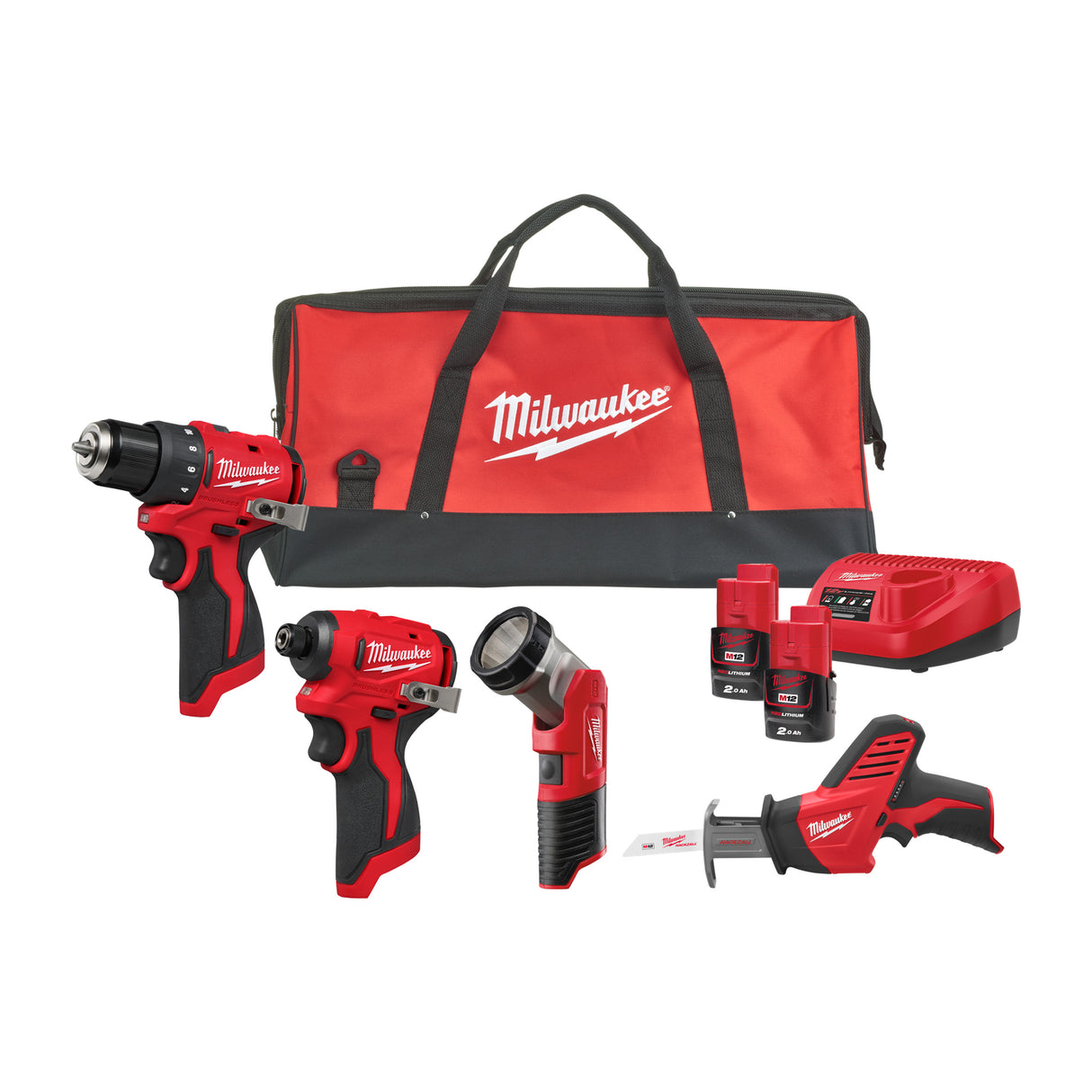 Milwaukee Akku-Maschinenset M12BLPP4A-202B 4St. Powerpack IN2 4933499693
