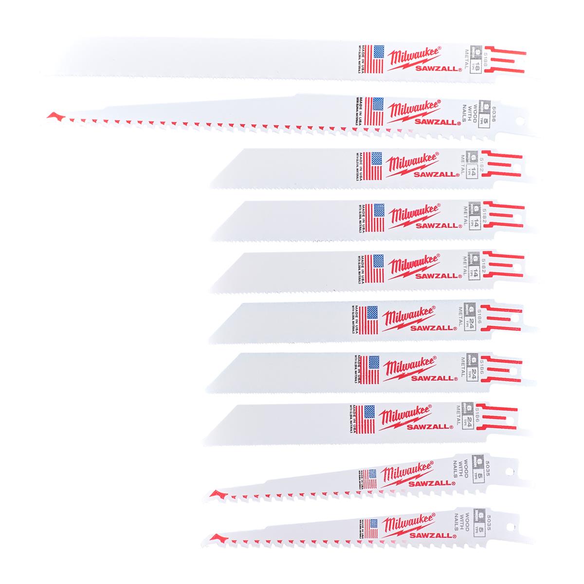 Milwaukee Säbelsägeblatt-Set 10-tlg 49472211